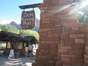 Entrance to the park, using the beautiful sandstone to create the welcome sign.