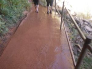 The path was slick and you had to go through a curtain of water!