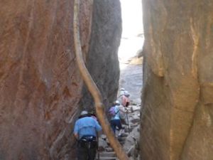 Heading to the upper pools, we had to squeeze through here.