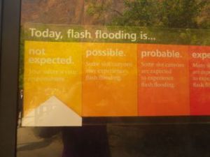 No risk of flash floods in the Narrows today.