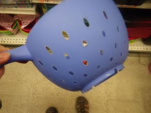 I have this exact colander, only in pink, at Haven! I didn't buy this one because the holes are too big for rinsing rice, but the find amused me.