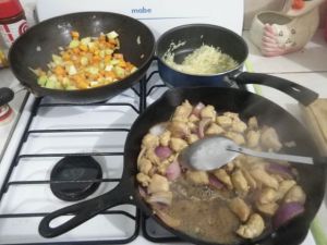 Haven't had to use the four burners yet. I rarely use all three burners at home; not enough space on my stove! :)