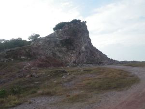 Looking up at Goat Mountain.