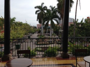 View of the Plazuela Machado from the upstairs balcony.