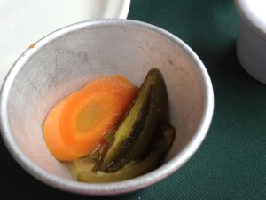 The same super hot pickles that I get at Miguel's here on Isla. I actually ate the carrot.