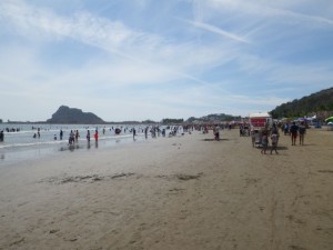 This part of the beach was teeming with people yesterday!