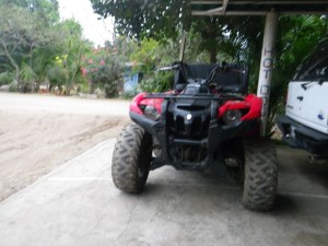 ATVs are a very popular mode of transportation on Isla. People bring them over on the pangas!