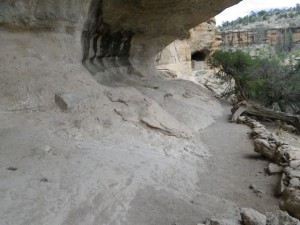 The caves were naturally carved out of the cliff faces.