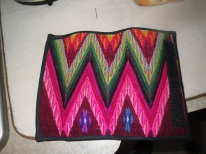 Wallet/purse opened up to show the pattern.