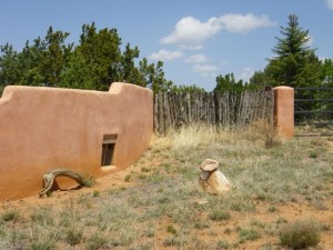 This property has adobe at the corners and gates and then the fencing is deadwood. I saw similar construction on Isla.