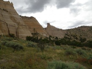 Looking back to the cliffs.