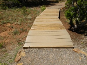 This boardwalk goes over the Santa Fe trail.