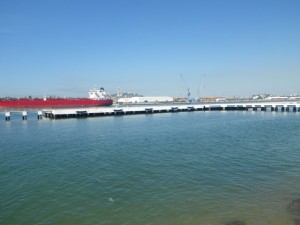 I enjoyed watching the large ships in harbour.